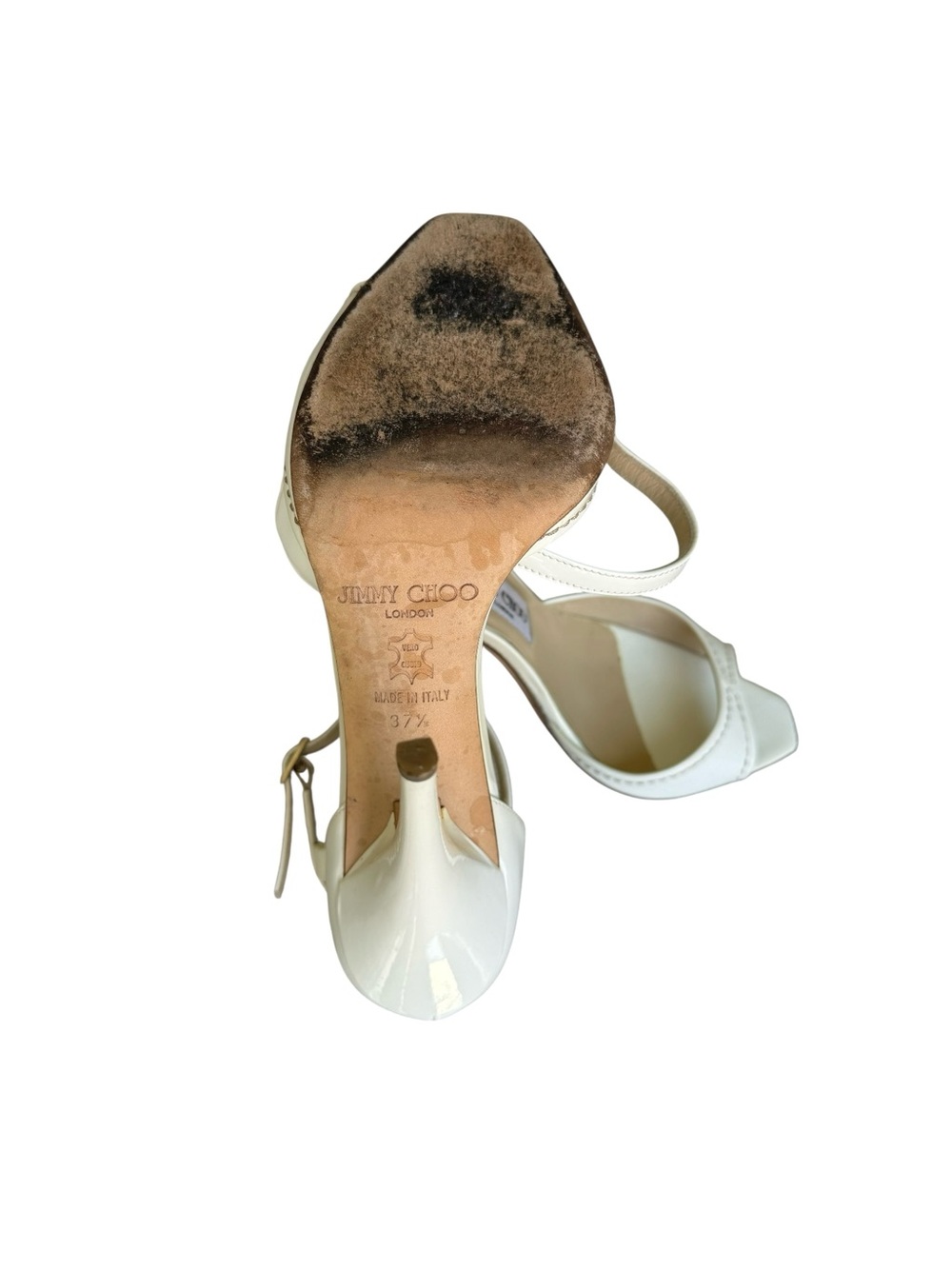 Jimmy Choo Patent D’Orsay Sandals White Pumps - Picture 12 of 13